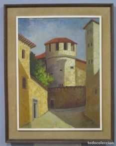 Art: EL TORREÓN DE LOS MARQUESES DE MOYA EN LA CASA-FUERTE DE LAS CADENAS. OLEO S/ LIENZO. MITAD SIGLO XX